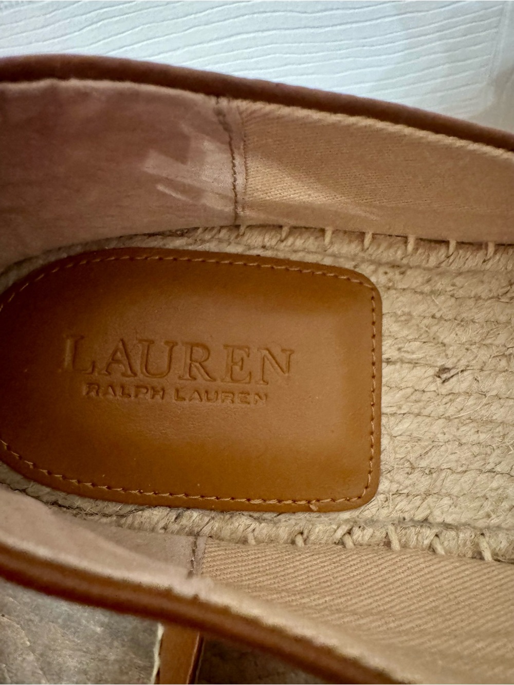 NWOT- Lauren Ralph Lauren Cameryn Leather Espadrilles - Picture 4 of 6